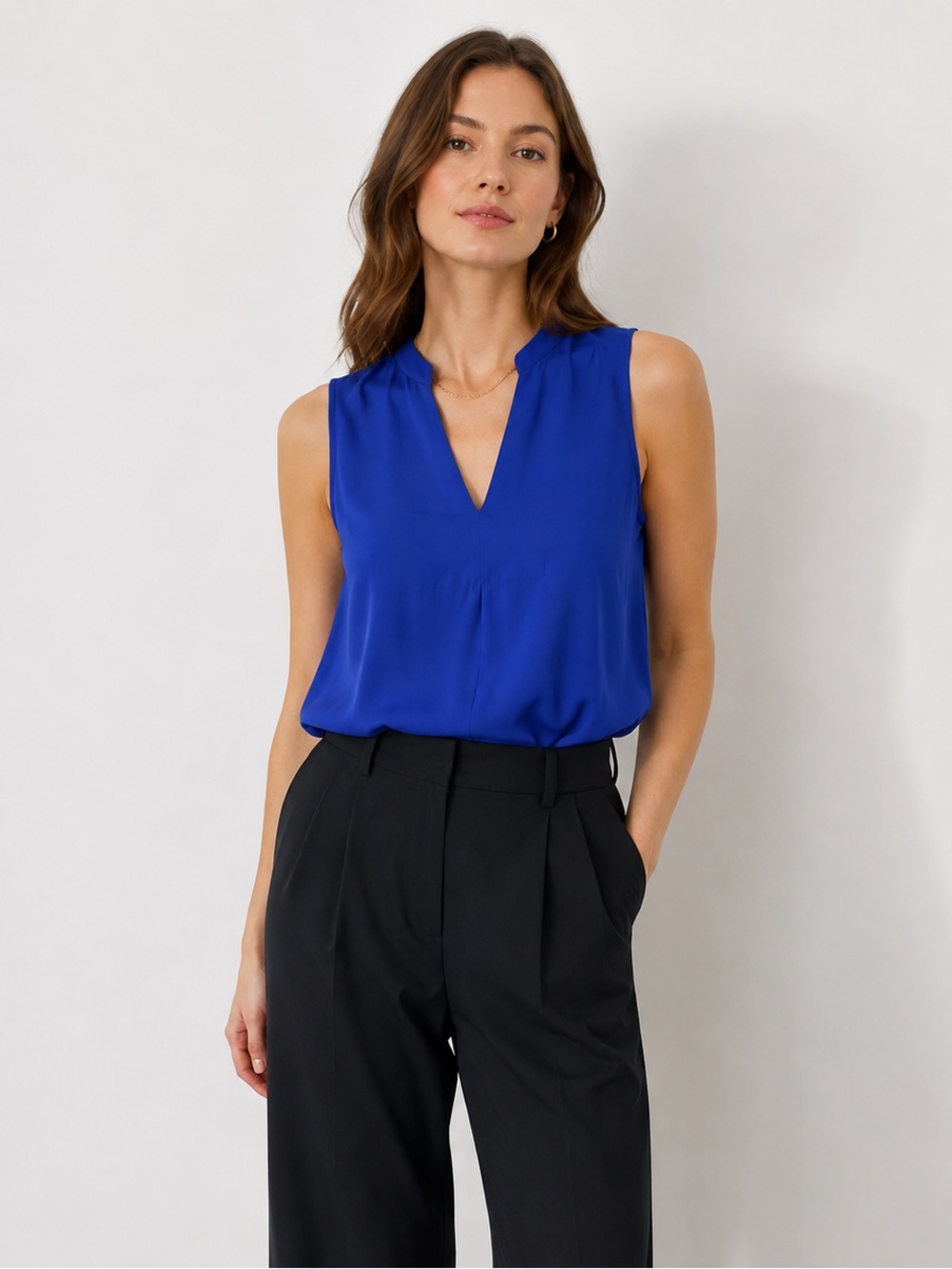 Madewell Sleeveless Blouse in Royal Blue